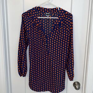 Orange and blue blouse